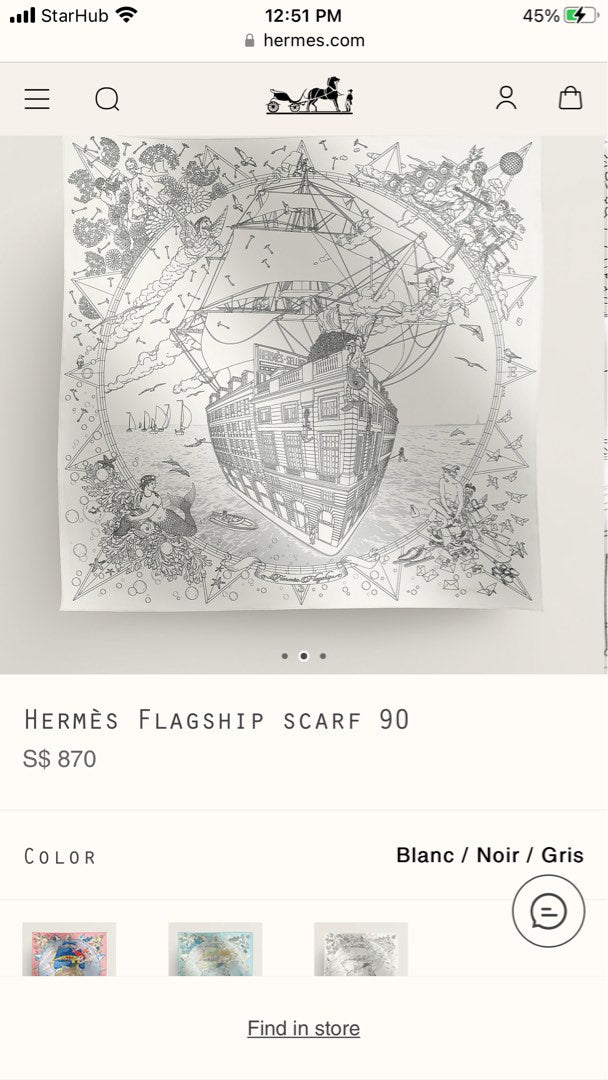 Hermes Scarf 90, view 3