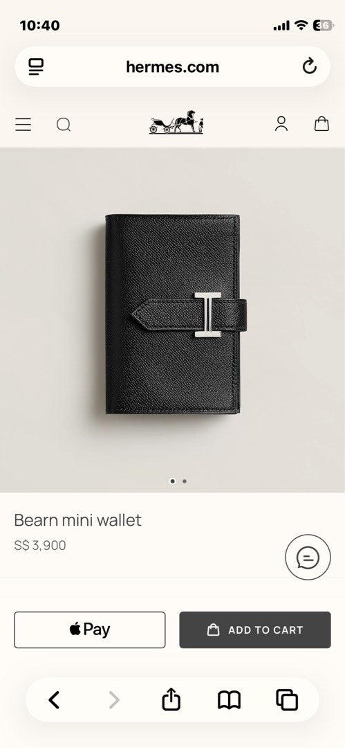 Hermes Bearn Compact Wallet, view 10