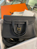Hermès Hermes Halzan 25 Black Ghw — pre-owned, Brand new