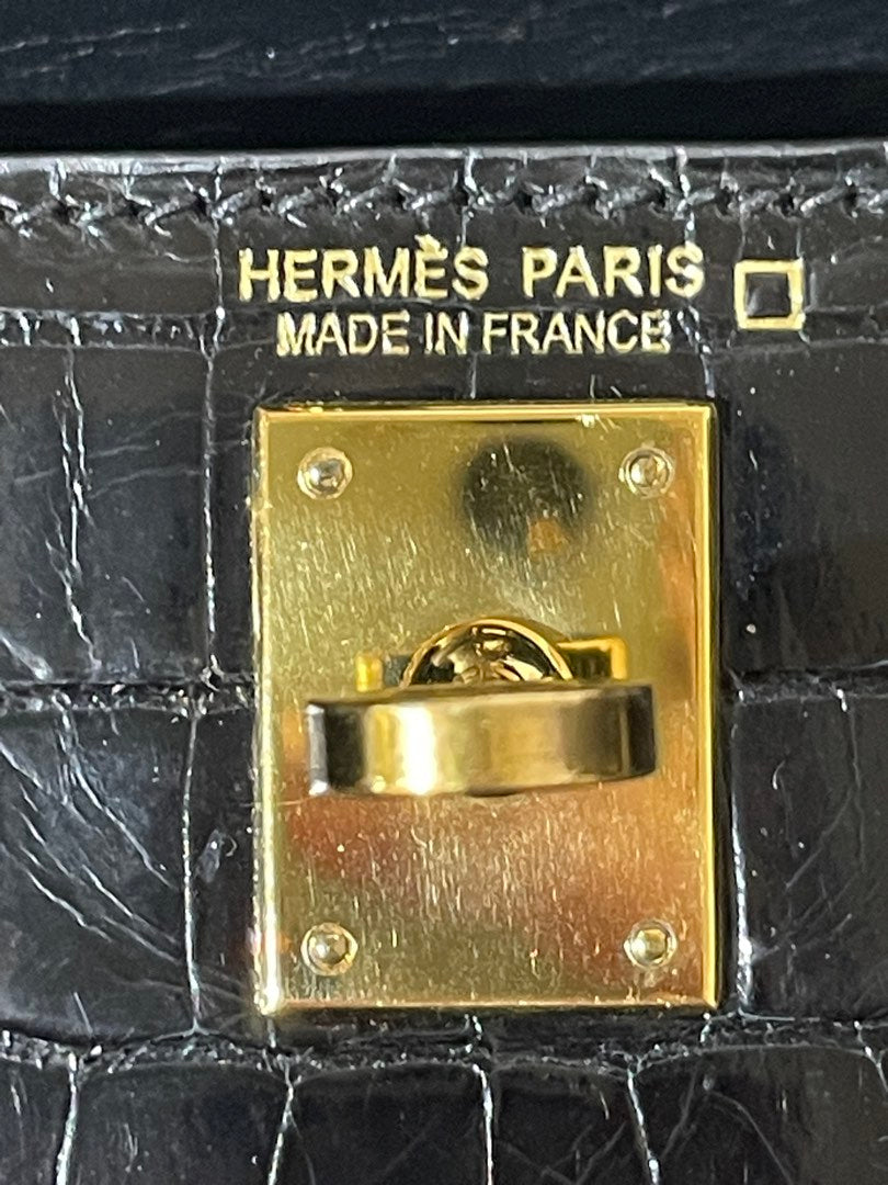 Hermes Mini Kelly Shiny Crocs, view 3